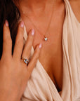 Heart Shape Aquamarine Necklace 14k Solid Gold - Melt'm Jewelry