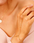 Gold Slave Bracelet, Satellite Hand Chain Bracelet - Melt'm Jewelry