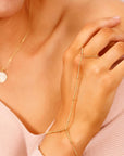 Gold Slave Bracelet, Satellite Hand Chain Bracelet - Melt'm Jewelry