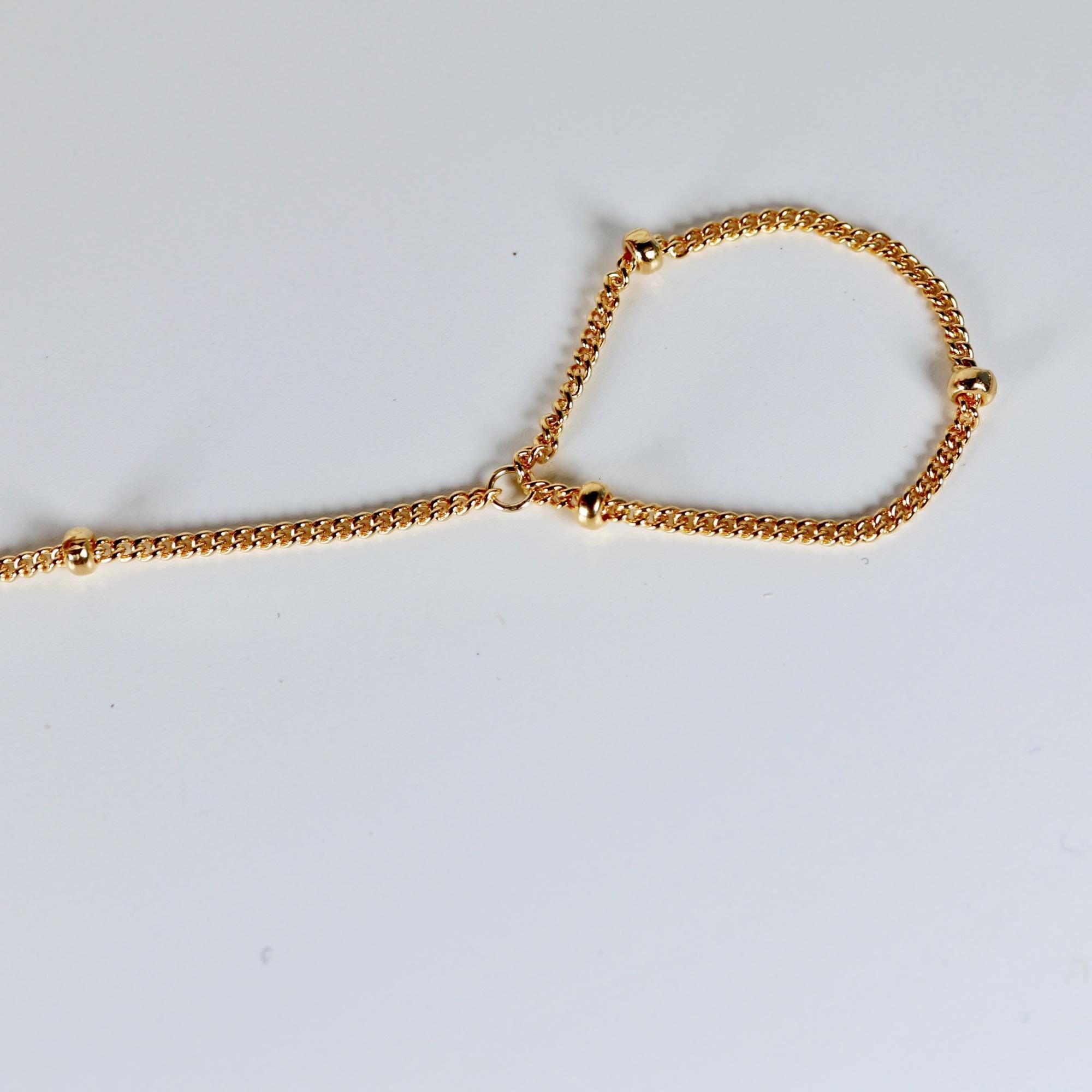 Gold Slave Bracelet, Satellite Hand Chain Bracelet