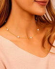 Gold Choker Pearl Necklace, Freshwater Pearl Necklace, June Birthstone, Bridal Necklace, Gold Filled Chain Pearl Necklace