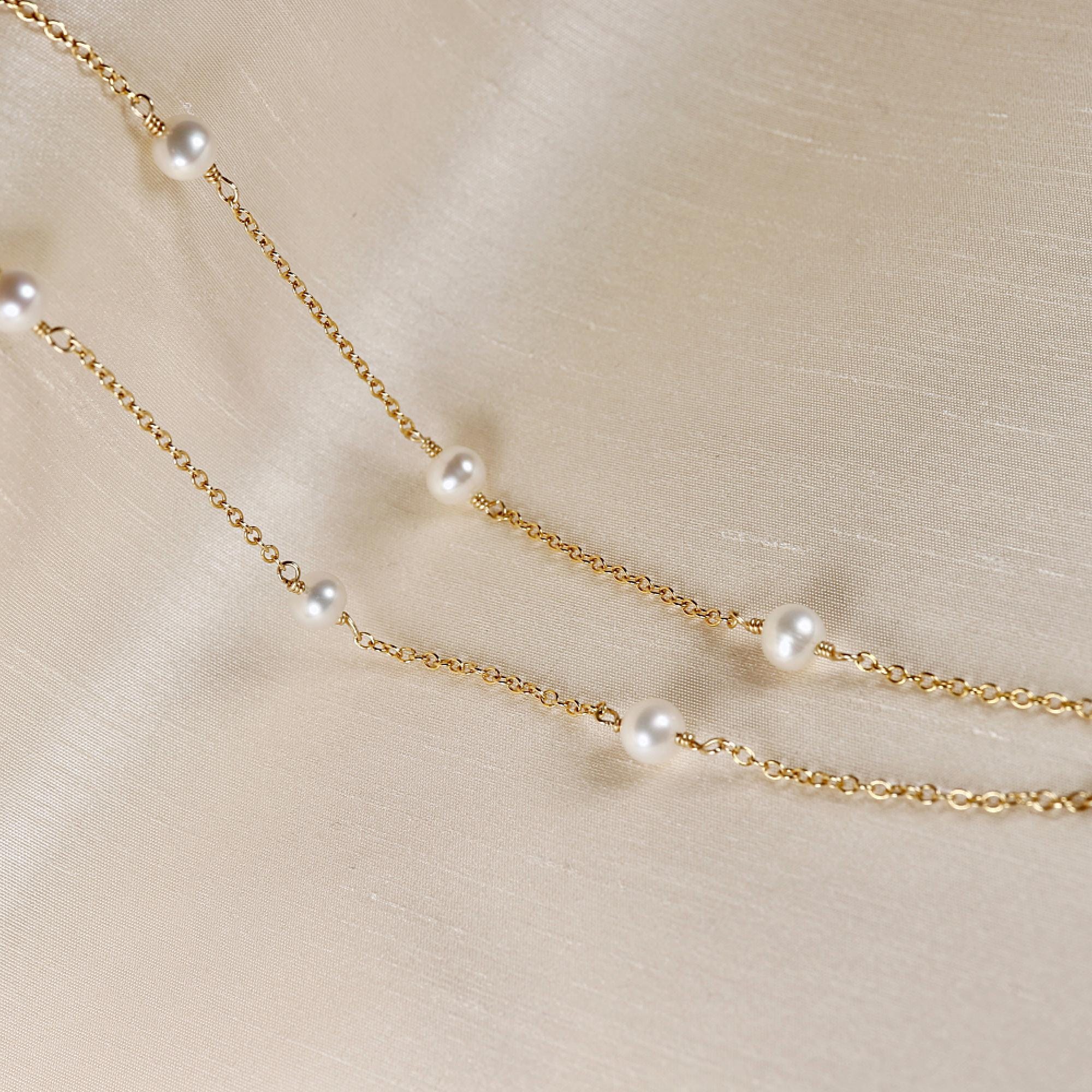 Gold Choker Pearl Necklace, Freshwater Pearl Necklace, June Birthstone, Bridal Necklace, Gold Filled Chain Pearl Necklace