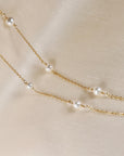 Gold Choker Pearl Necklace, Freshwater Pearl Necklace, June Birthstone, Bridal Necklace, Gold Filled Chain Pearl Necklace