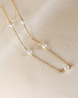 Gold Choker Pearl Necklace, Freshwater Pearl Necklace, June Birthstone, Bridal Necklace, Gold Filled Chain Pearl Necklace