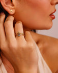 Bezel Set Pear Cut Aquamarine Ring in 14k Gold
