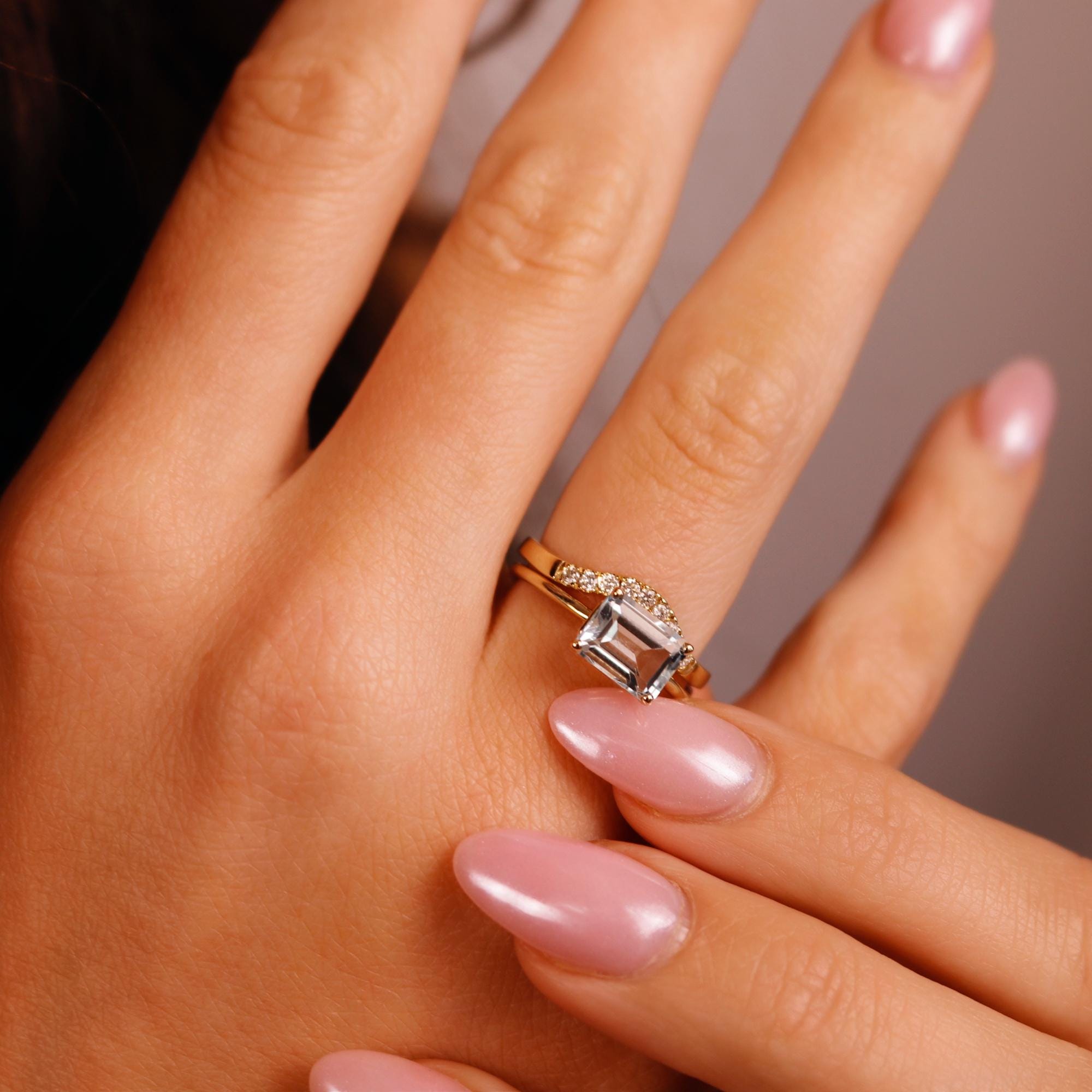 Aquamarine Engagement Ring - Melt'm Jewelry