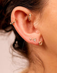 Tiny Pizza Slice Flat Back Earrings 14k Solid Gold -5 mm (SINGLE) - Melt'm Jewelry