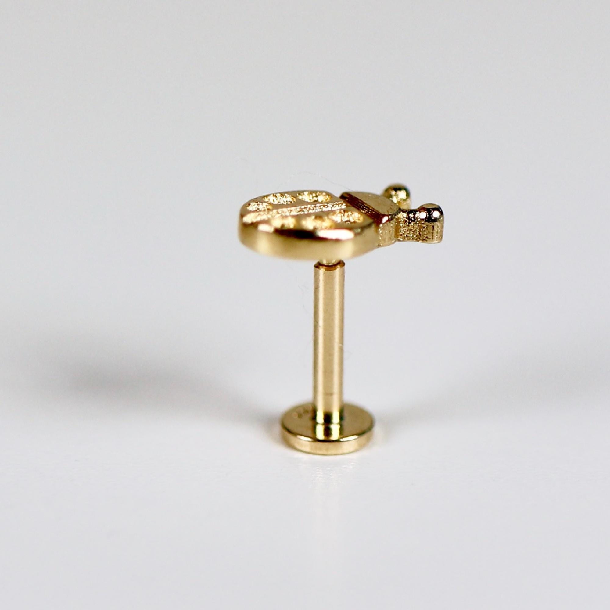 Ladybug Flat Back Earrings 14k Solid Gold, Lady Bird Stack Earrings in 14k Solid Gold - Melt'm Jewelry