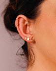 Ladybug Flat Back Earrings 14k Solid Gold, Lady Bird Stack Earrings in 14k Solid Gold - Melt'm Jewelry