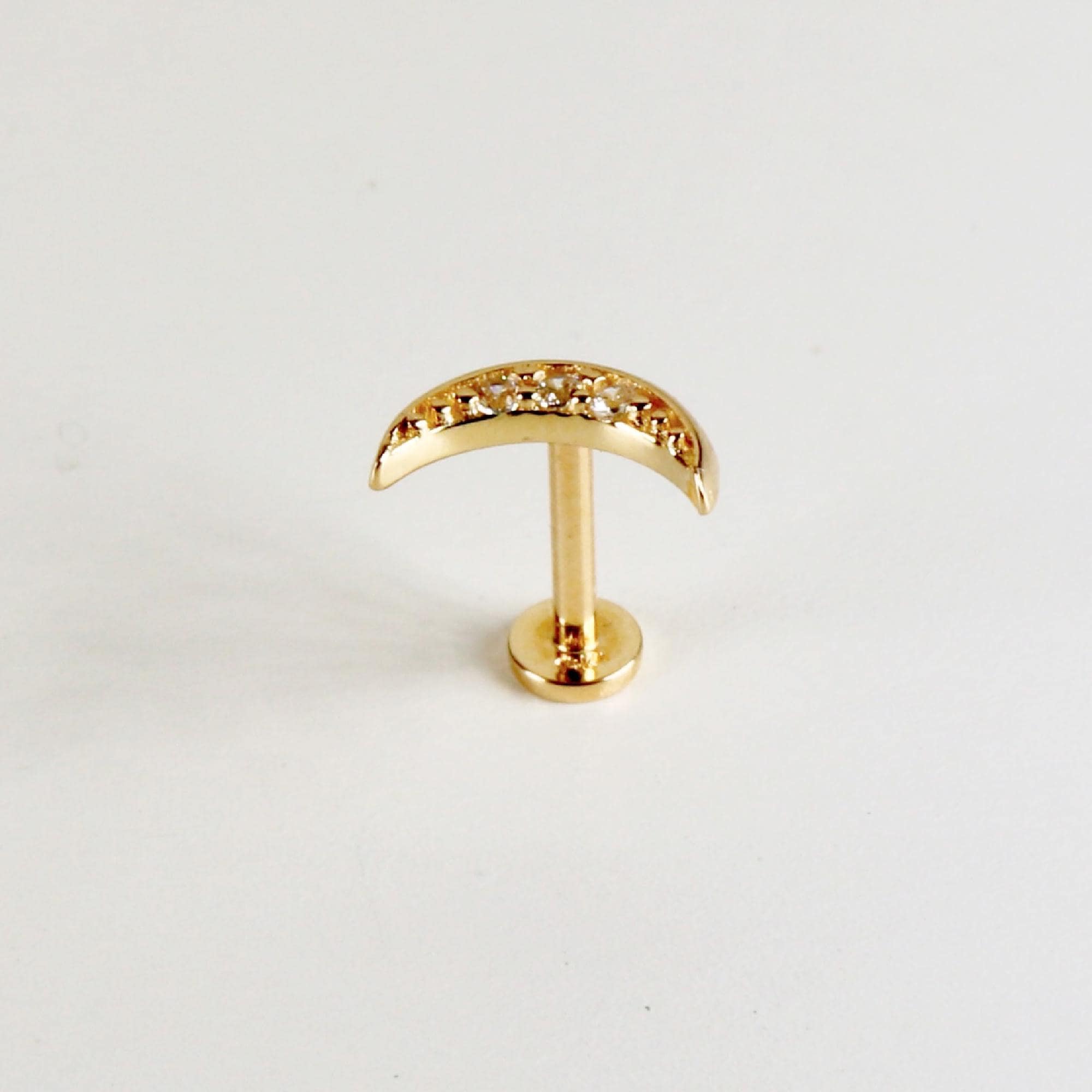 Crescent Moon Flat Back Earring in 14k Solid Gold - Melt'm Jewelry