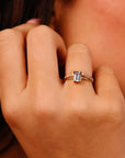14k Gold Emerald Cut Aquamarine Ring - Melt'm Jewelry