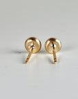Rustic Diamond Pebble Stud Earrings 14k Solid Gold (SINGLE or PAIR) - Melt'm Jewelry