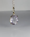 Large Lilac Amethyst Pendant Necklace 14k Solid Gold - Melt'm Jewelry
