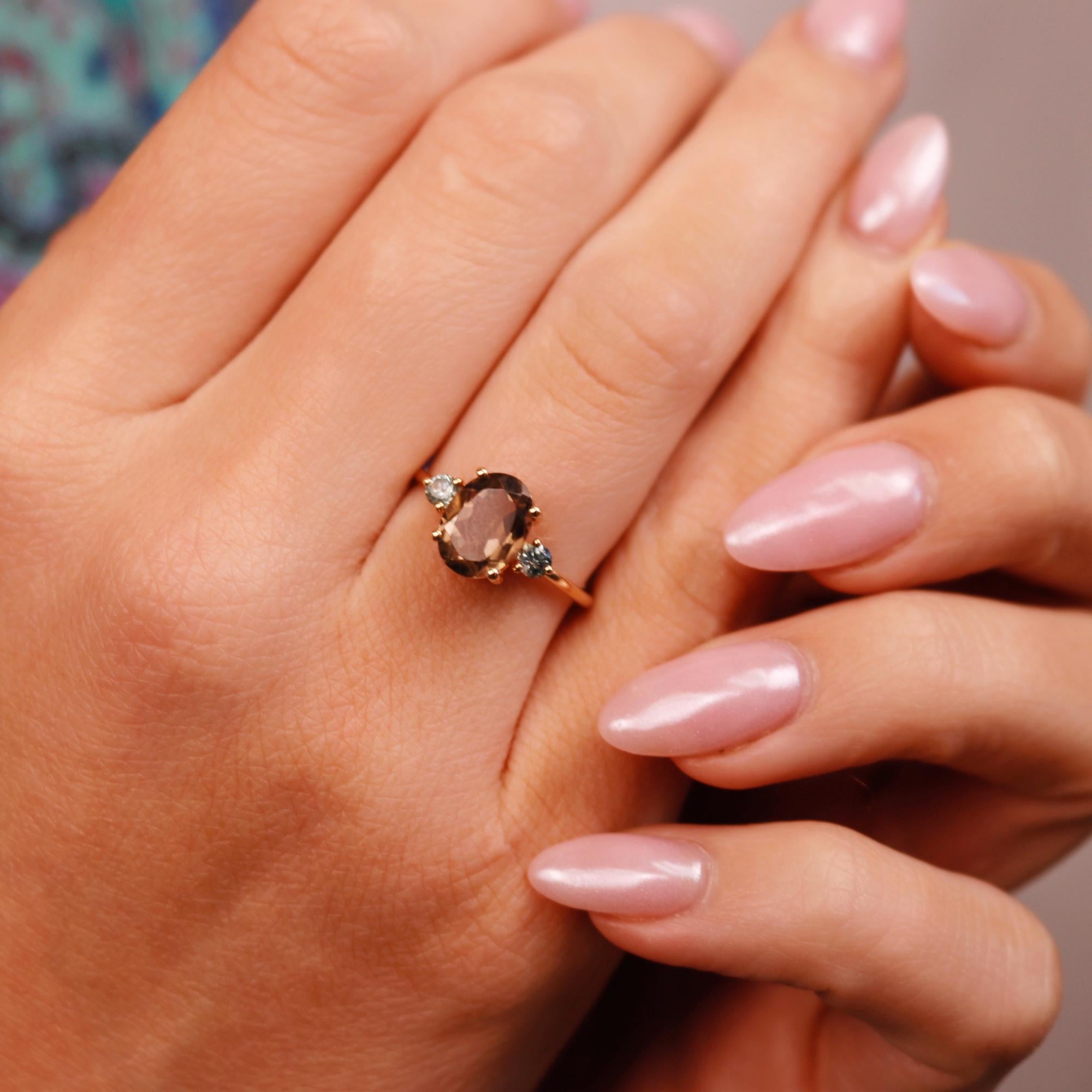 Model wearing a Statement Gemstone Ring