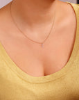 Genuine Diamond Initial Necklace 14k Gold - Melt'm Jewelry