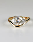 2 ct. Pear Moissanite Floating Ring 14k Gold - Melt'm Jewelry