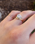 2 ct. Pear Moissanite Floating Ring 14k Gold - Melt'm Jewelry