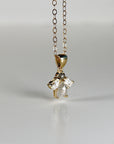 14K Solid Gold Salt and Pepper Diamond Cluster Necklace with Pear Moissanites - Melt'm Jewelry