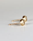 Rustic Diamond Pebble Stud Earrings 14k Solid Gold (SINGLE or PAIR) - Melt'm Jewelry