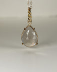 Drop Smokey Quartz Pendant Necklace in 14k Solid Gold - Melt'm Jewelry