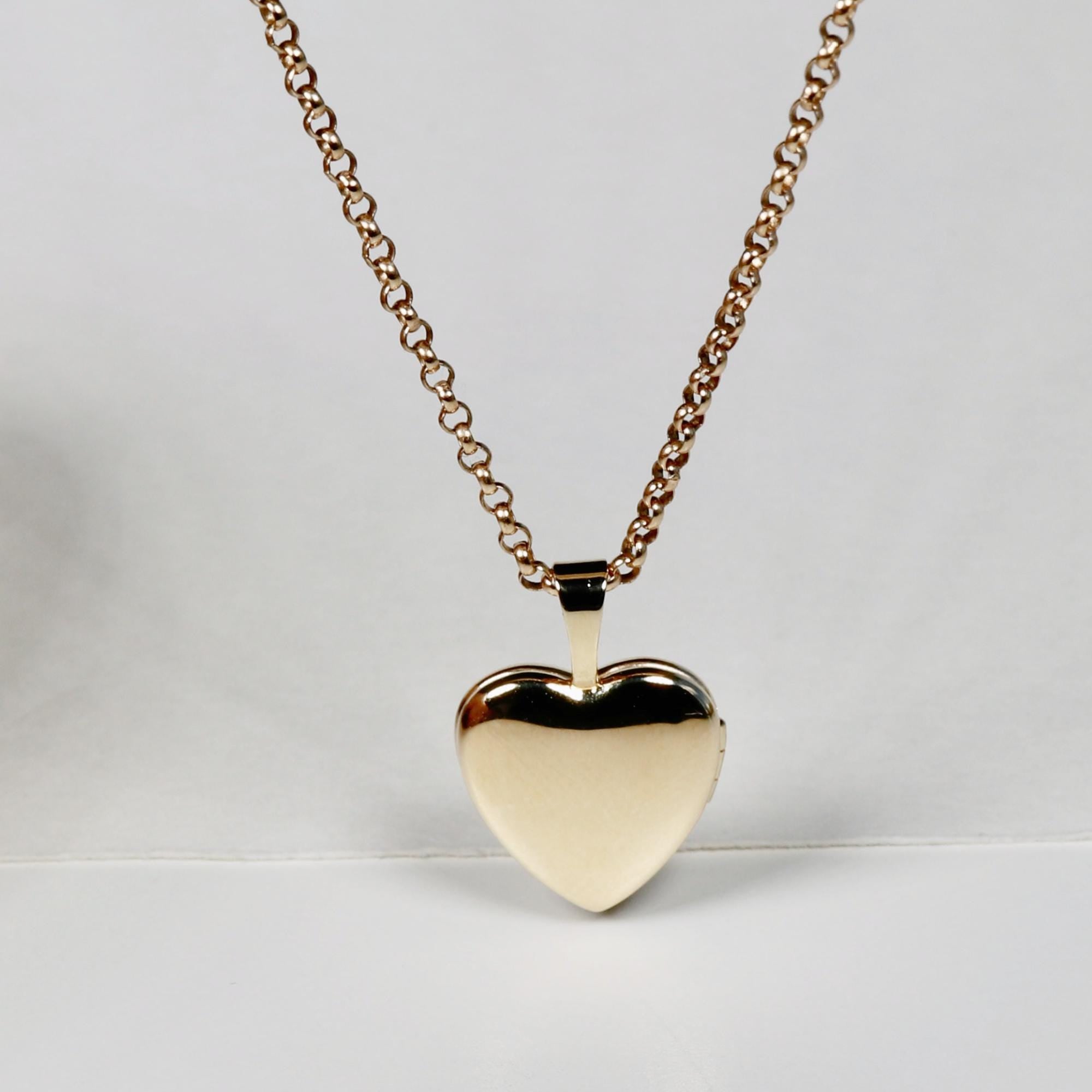 14k Solid Gold Personalized Heart Locket Necklace, Memorial Photo Pendant Necklace - Melt'm Jewelry