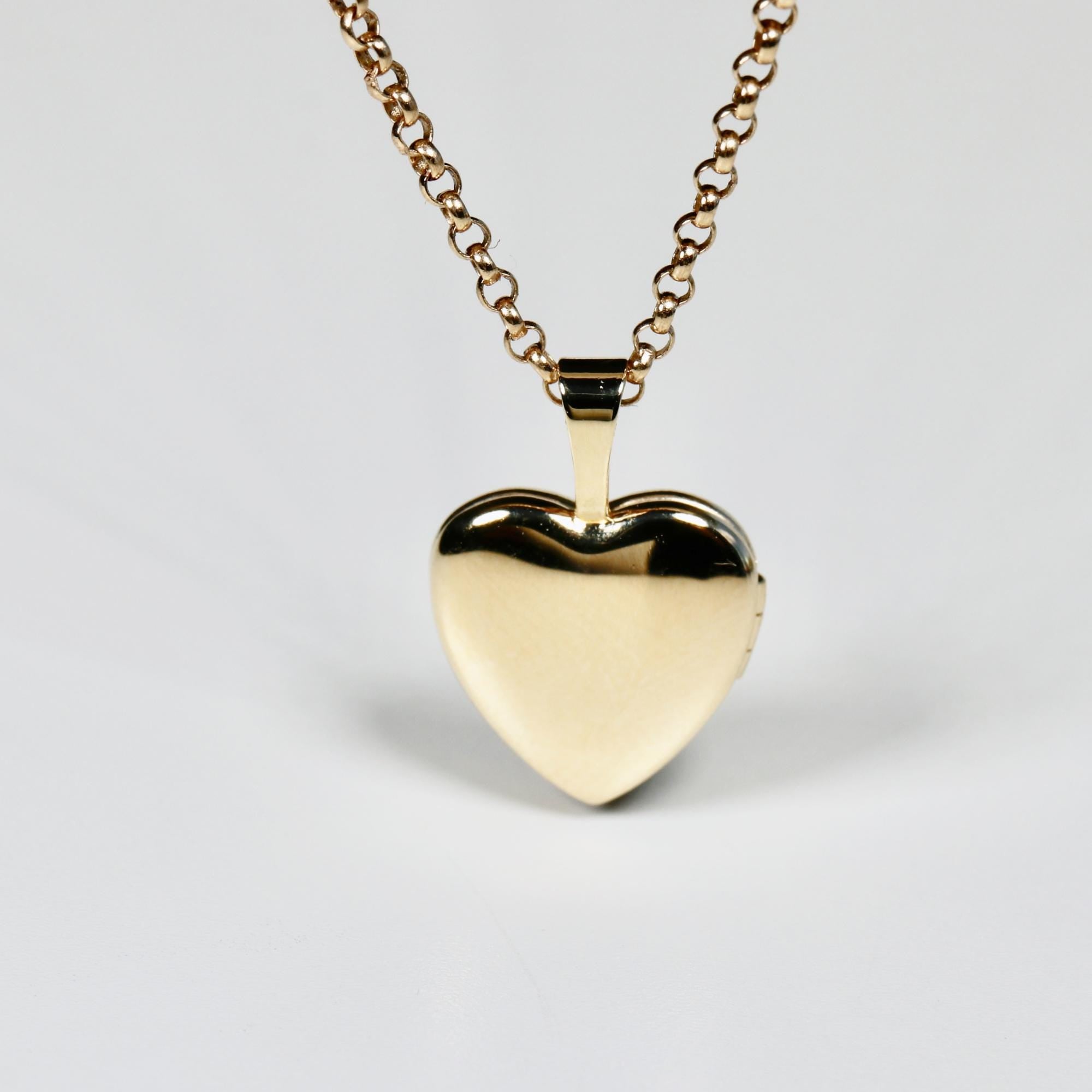 14k Solid Gold Personalized Heart Locket Necklace, Memorial Photo Pendant Necklace - Melt'm Jewelry