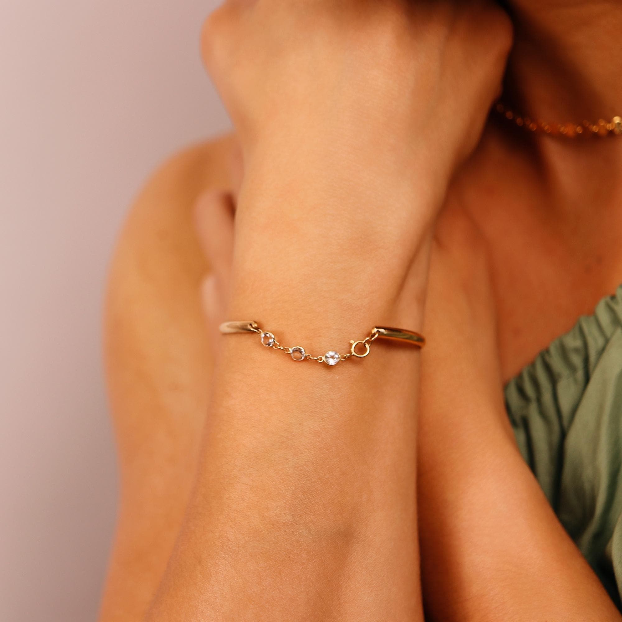 Three Birthstone Bracelet 14k Gold Filled - Melt'm Jewelry