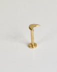 Moon Earring 14k Solid Gold, Internally Threaded Flat Back Earring (SINGLE or PAIR) - Melt'm Jewelry