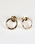 10mm Hammered Circle Stud Earrings, Gold Filled or Sterling Silver Studs - Melt'm Jewelry