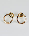 10mm Hammered Circle Stud Earrings, Gold Filled or Sterling Silver Studs - Melt'm Jewelry
