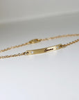 14k Solid Gold Custom Bar Bracelet, Personalized Nameplate - Melt'm Jewelry
