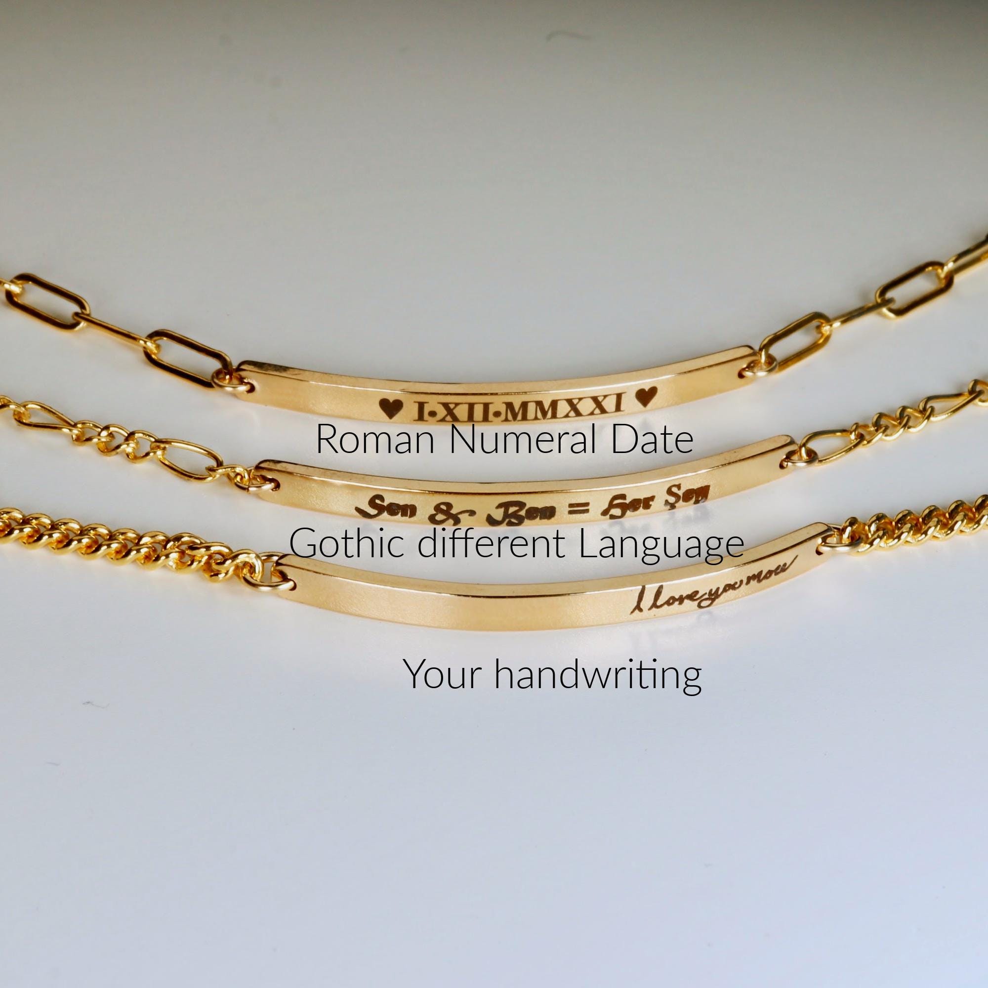 Gold Filled Personalized Bar Bracelet • Custom Engraved Gift for Her - Melt'm Jewelry