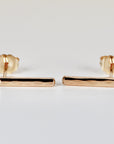 Minimal Simple Hammered Bar Stud Earrings Gold Filled - Melt'm Jewelry
