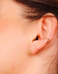 14k Gold Cz Ear Cuff, Single (Half Pair) - Melt'm Jewelry