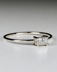 Salt and Pepper Diamond Ring in 14k White Gold, Handmade Promise Ring - Melt'm Jewelry