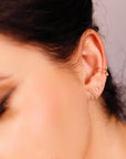 14k Gold Cz Ear Cuff, Single (Half Pair) - Melt'm Jewelry