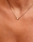 Triangle Moissanite Necklace in 14k Solid White Gold - Melt'm Jewelry