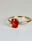 Diamond Accent Elongated Cushion Sunstone Ring - Melt'm Jewelry