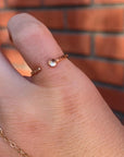 Gold Filled Pinky Promise Ring, 3mm Bezel Gemstone Open Ring - Melt'm Jewelry
