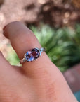 East West Half Bezel Sapphire Engagement Ring 14k Gold - Melt'm Jewelry