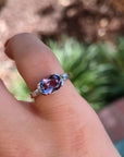 East West Half Bezel Sapphire Engagement Ring 14k Gold - Melt'm Jewelry