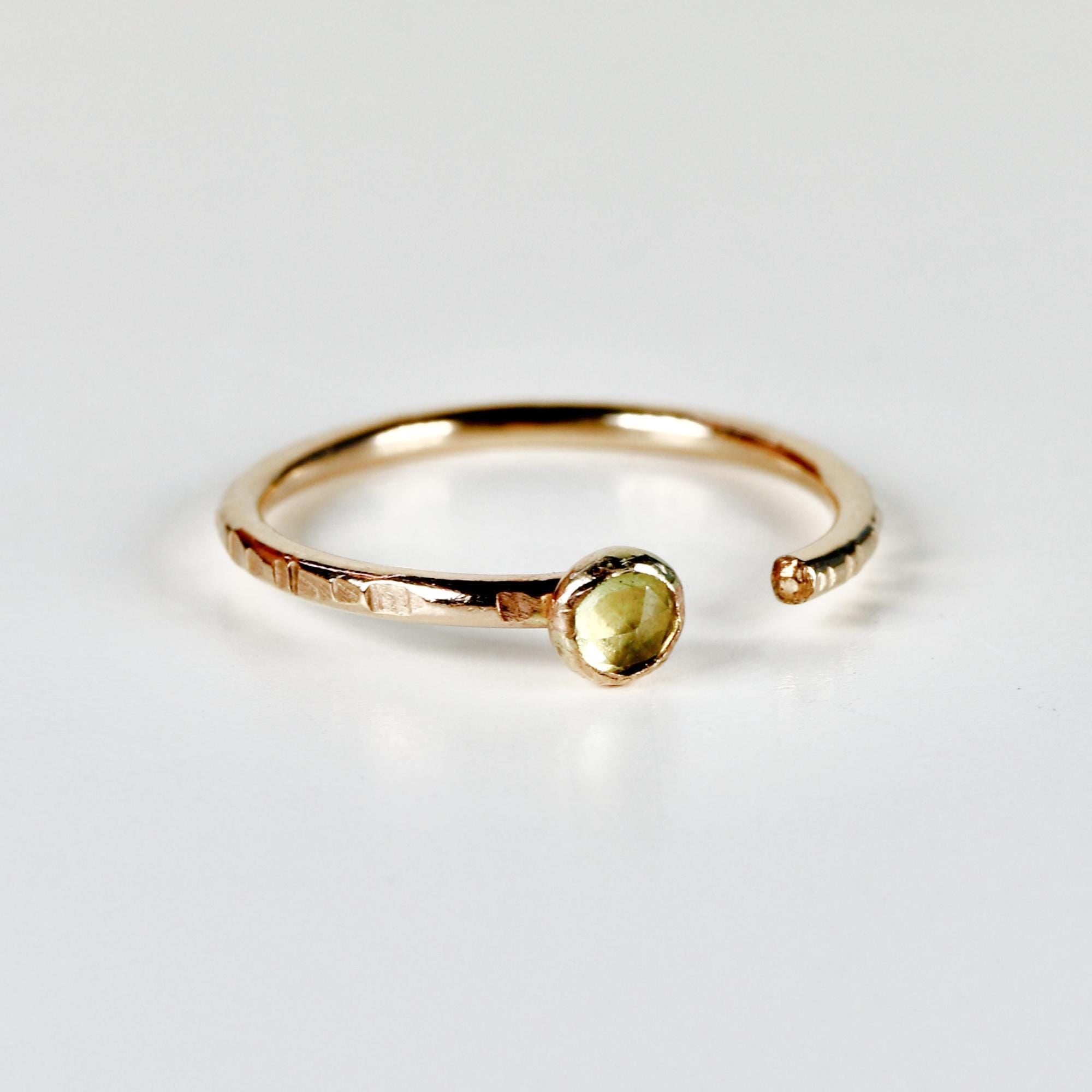 Gold Filled Pinky Promise Ring, 3mm Bezel Gemstone Open Ring, Stackable Bridesmaid Gift, Single or Bundle Set of 6–12, Minimalist Jewelry