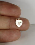 Engraved Heart Necklace Gold Filled, Custom Initial Pendant, Personalized Letter Necklace, Gift for Best Friend, Kids Name Jewelry
