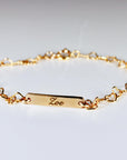Engraved Kids Bar Bracelet Gold Filled, Custom Nameplate Bracelet for Baby or Toddler - Melt'm Jewelry