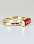 Baguette Pink Tourmaline Ring in 14k Gold, October Birthstone Jewelry - Melt'm Jewelry