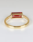 Baguette Pink Tourmaline Ring in 14k Gold, October Birthstone Jewelry - Melt'm Jewelry