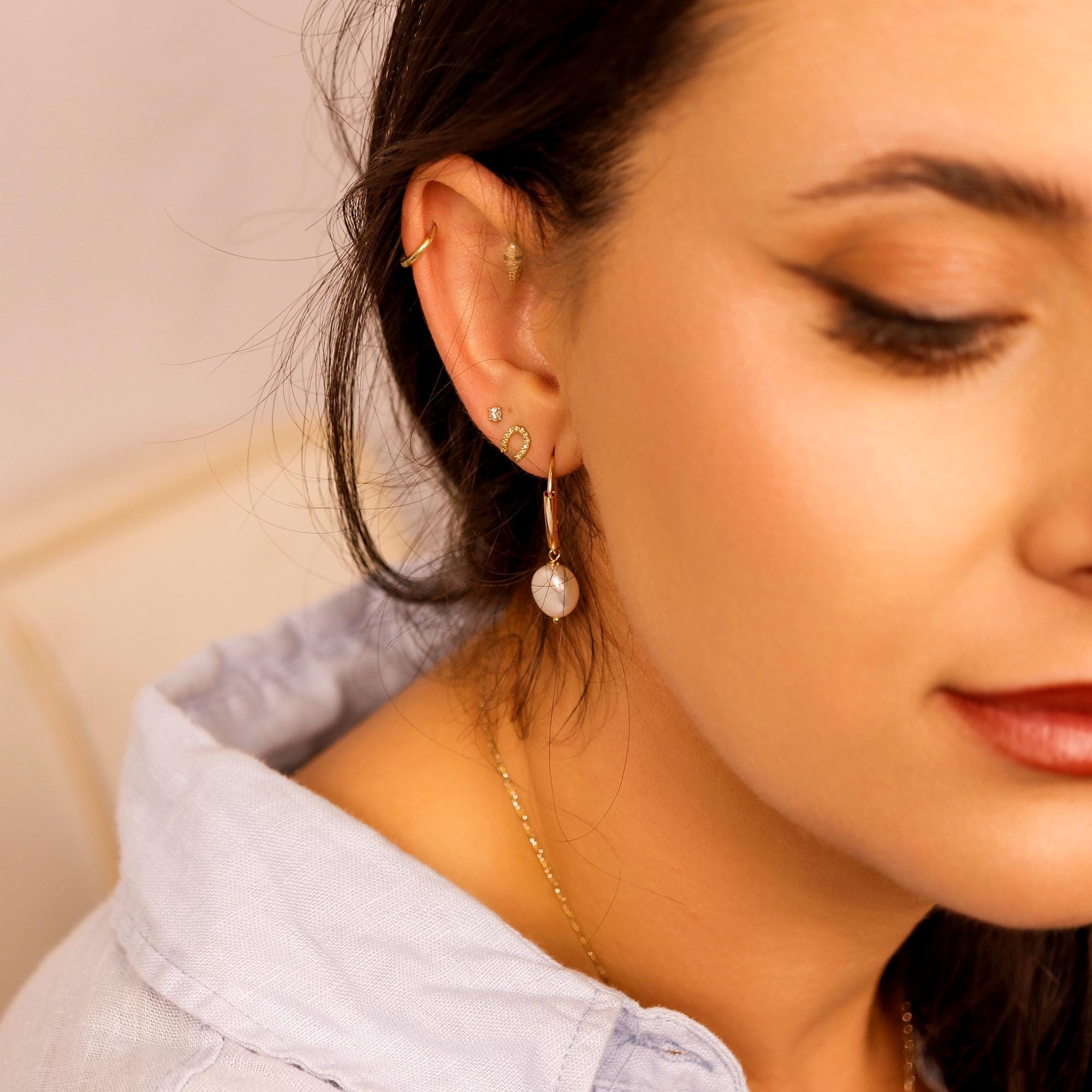 Baroque Pearl Dangle Earrings, Gold Filled Big Pearl Earrings - Melt'm Jewelry