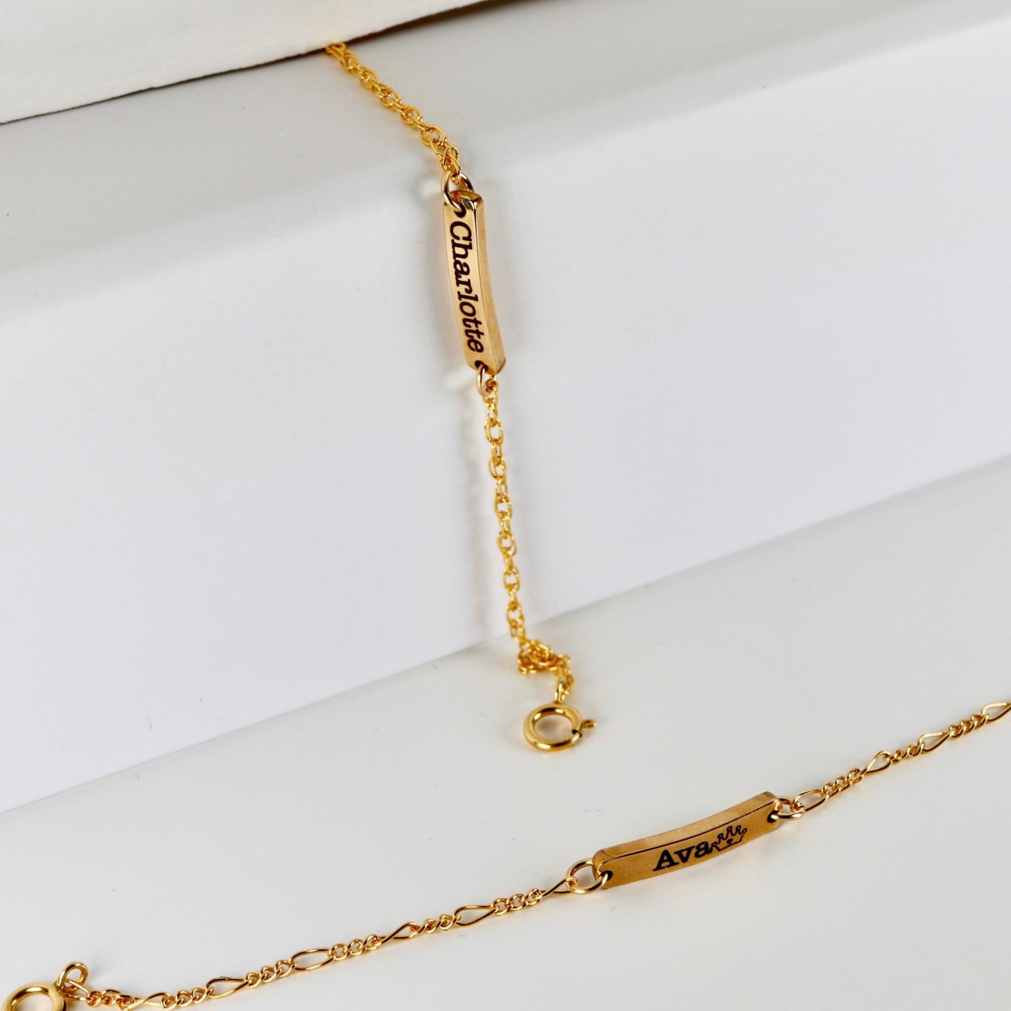 Engraved Kids Bar Bracelet Gold Filled, Custom Nameplate Bracelet for Baby or Toddler - Melt'm Jewelry