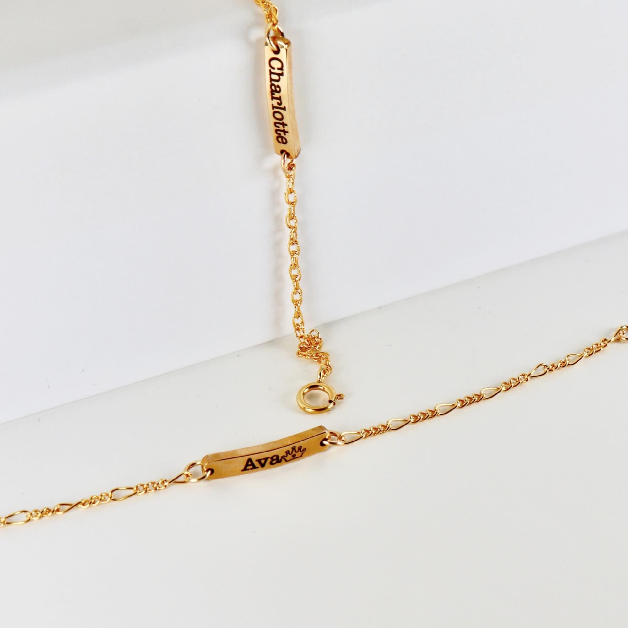 Engraved Kids Bar Bracelet Gold Filled, Custom Nameplate Bracelet for Baby or Toddler - Melt'm Jewelry