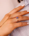 Natural Purple Australian Opal Ring 14k Solid Gold, Handmade Opal Jewelry, October Birthstone Ring, Unique Birthday Gift for Wife